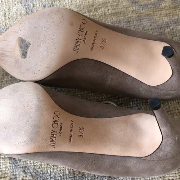 Jimmy Choo Suede T-Strap Heels - Picture 5 of 9